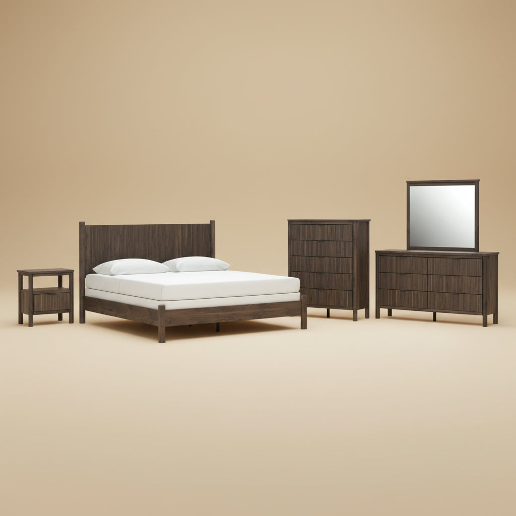 Cadmori King Panel Bed, Dresser, Mirror, Chest and Nightstand