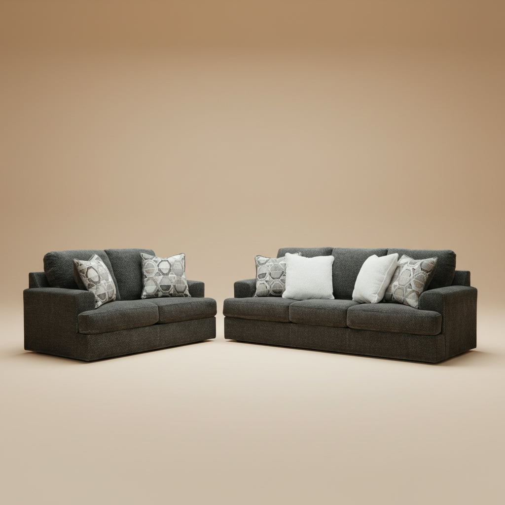 Karinne Sofa and Loveseat - Smoke