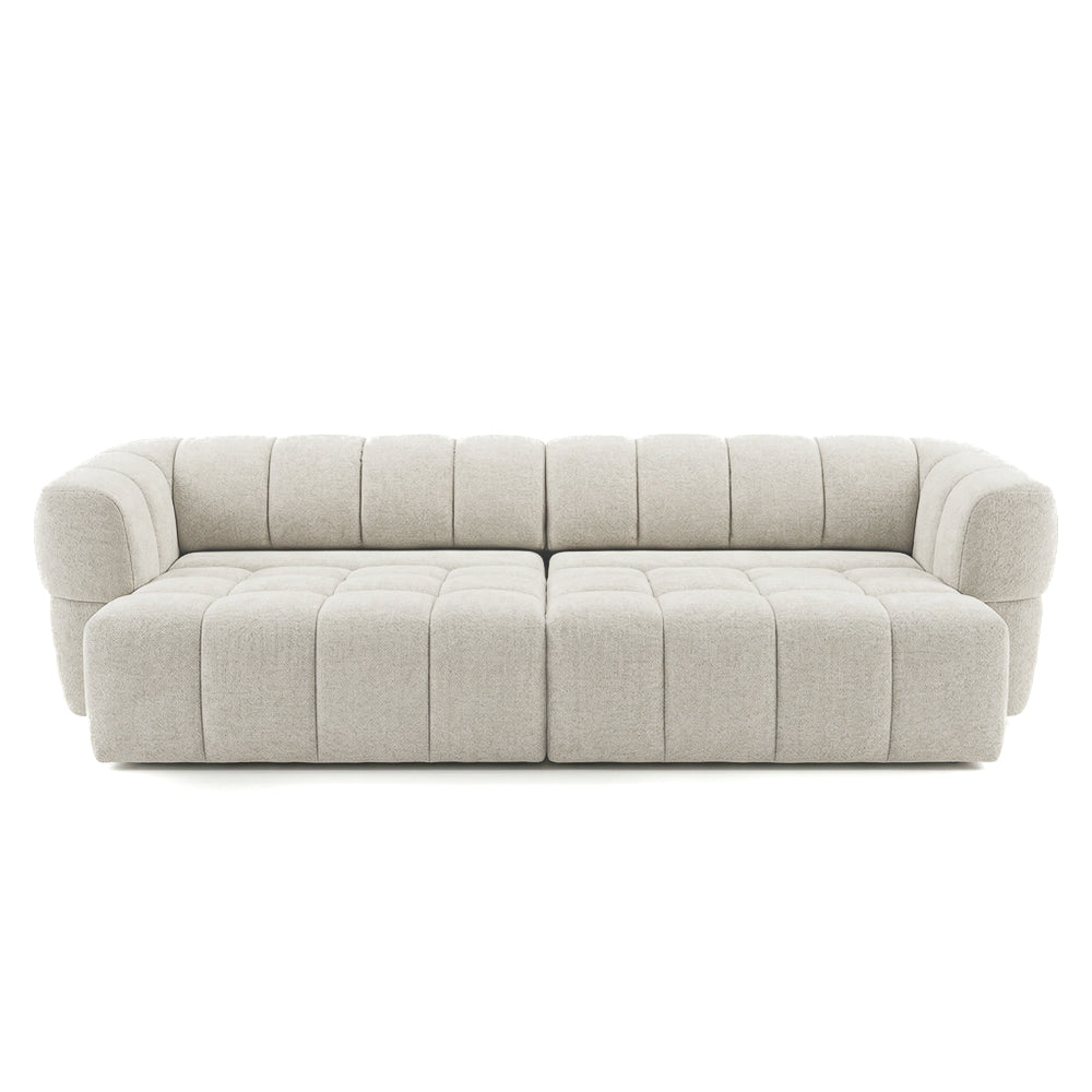 Revel PWR Slider Sofa | Light Brown Chenille & 3-Seater Design | MidinMod