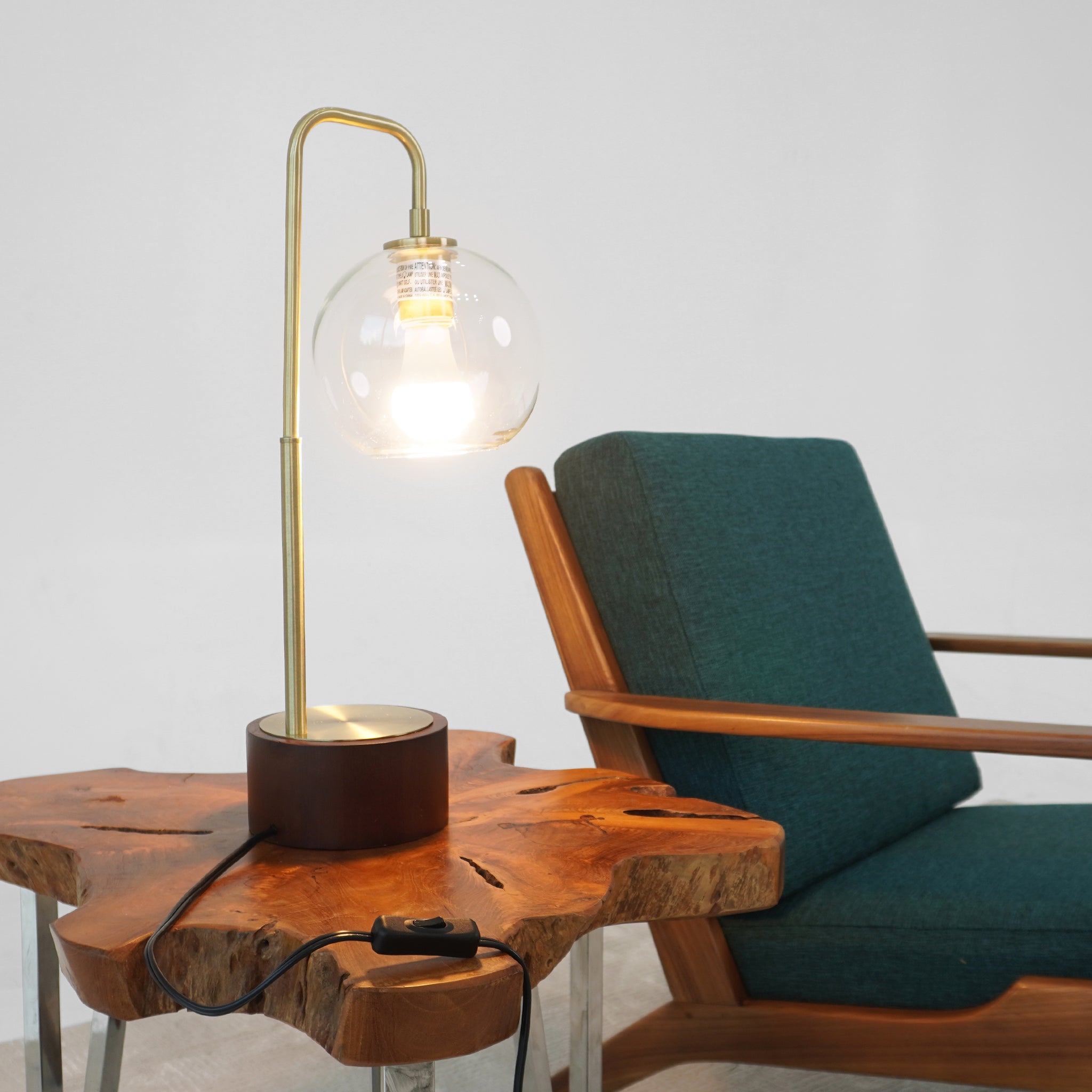 Aether Simple Glass Globe Arched Table Lamp
