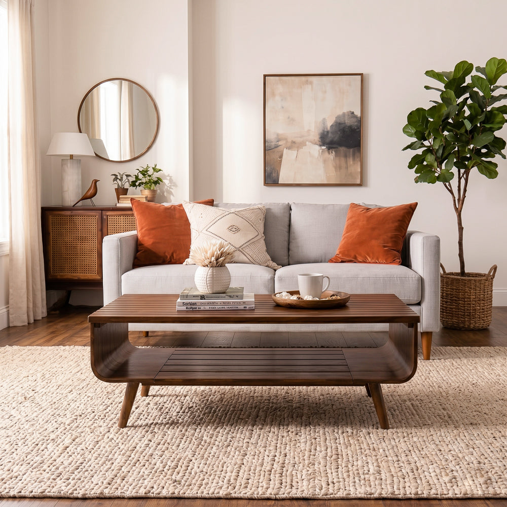 Agora Coffee Table | Solid Walnut & Mid-Century Design | MidinMod