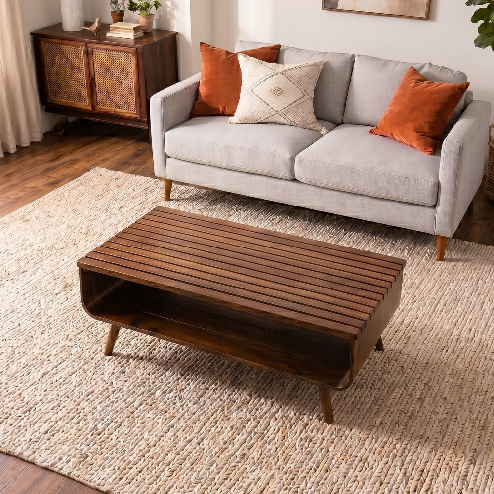 Agora Coffee Table | Solid Walnut & Mid-Century Design | MidinMod