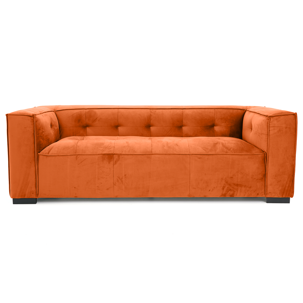 Alameda Modern Velvet Upholstered Sofa with Wide Square Arms & Biscuit Tufting | MidinMod