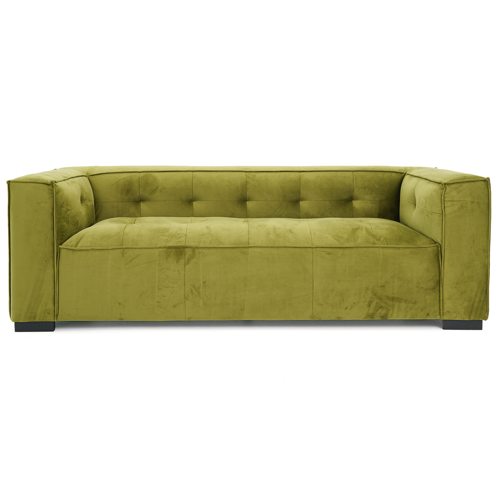 Alameda Modern Velvet Upholstered Sofa with Wide Square Arms & Biscuit Tufting | MidinMod