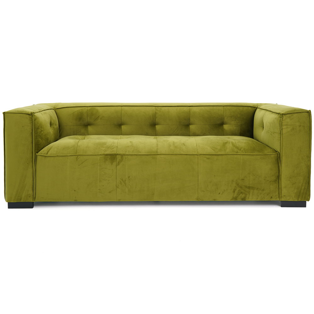Alameda Modern Velvet Upholstered Sofa with Wide Square Arms & Biscuit Tufting | MidinMod