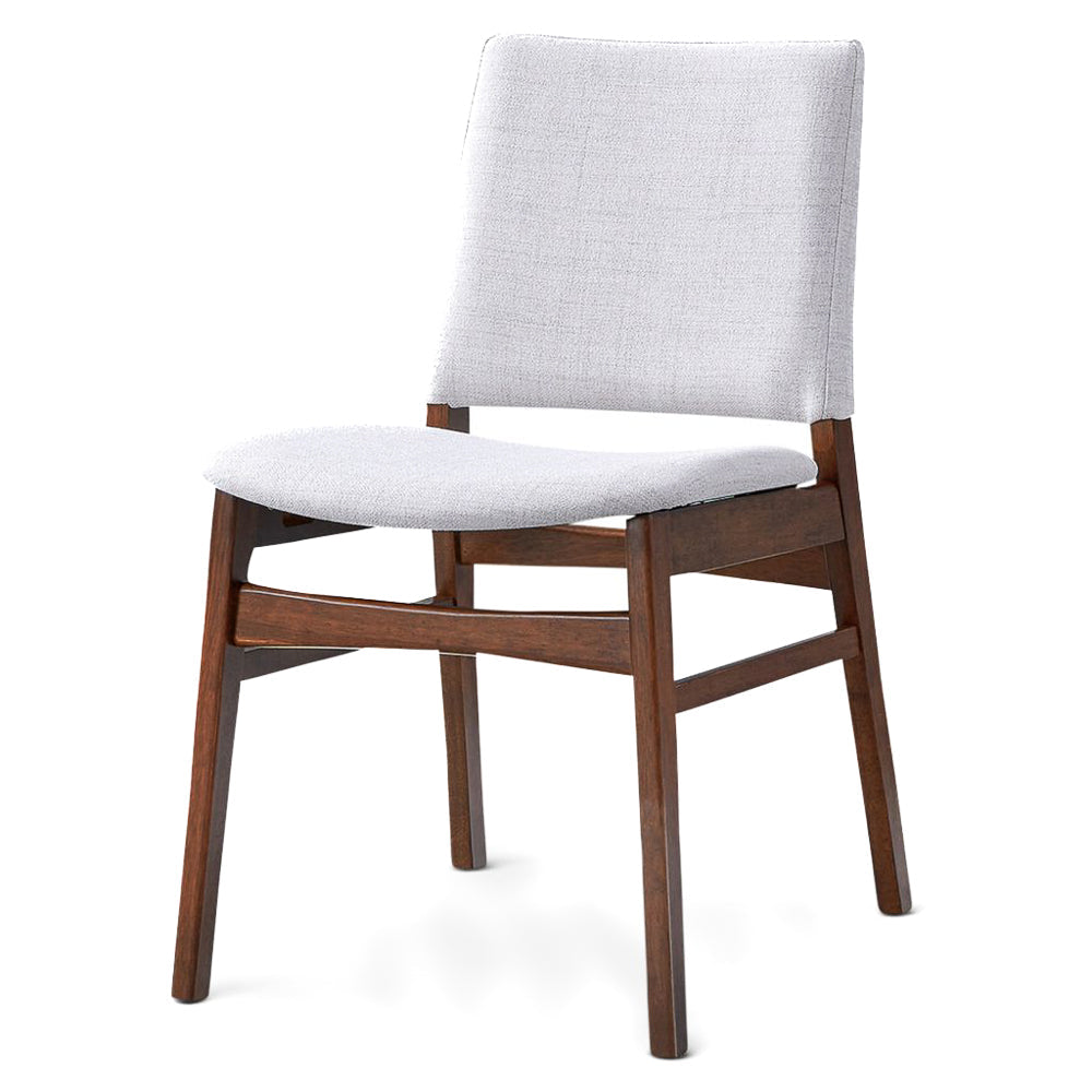 Alpha Modern Light Grey Fabric Dining Chair Set | Cutout Back Design | MidinMod