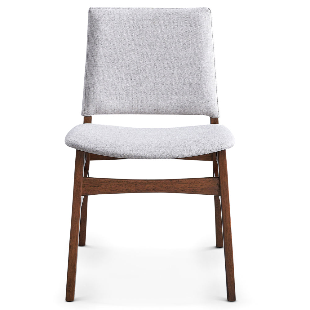 Alpha Modern Light Grey Fabric Dining Chair Set | Cutout Back Design | MidinMod