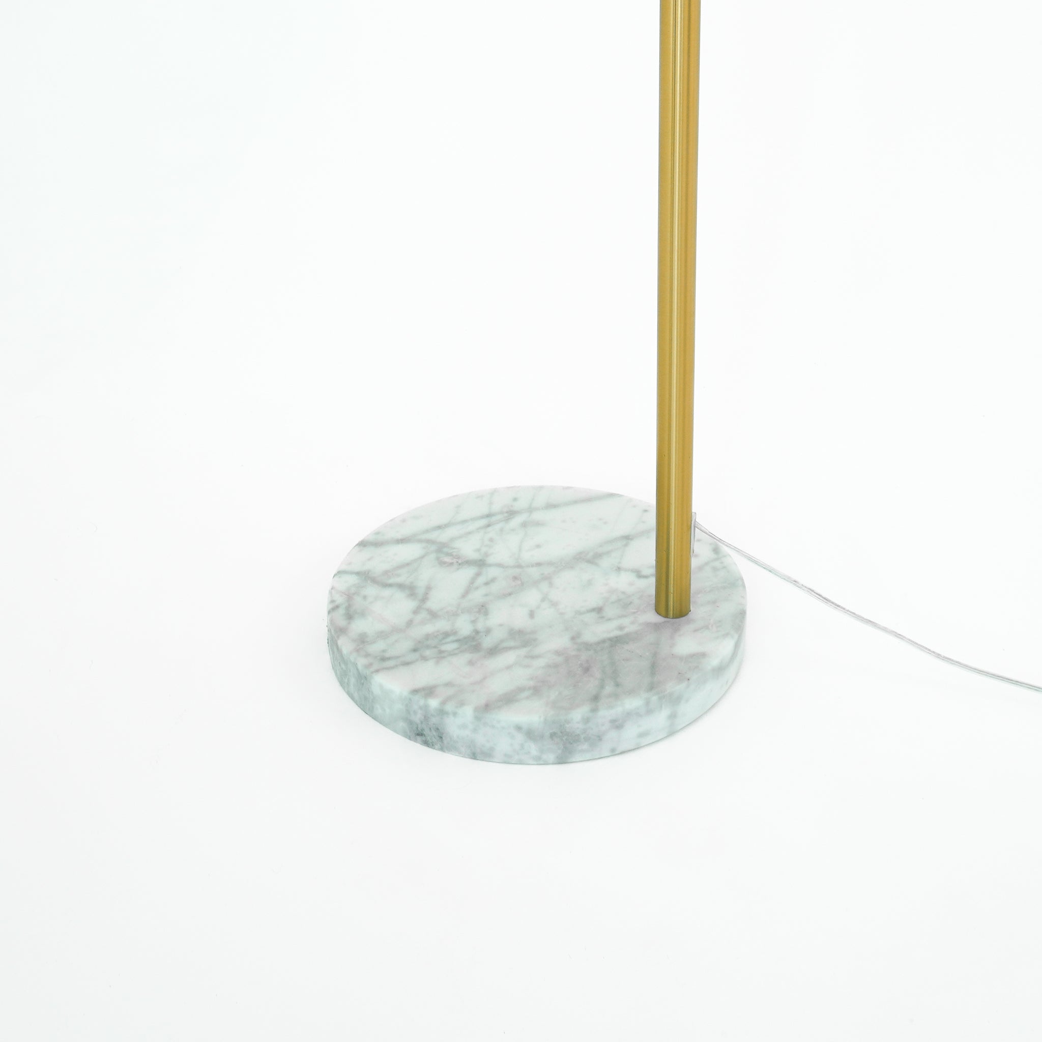 Ambient Arch Gold Brass Floor Lamp with Large Fabric Shade