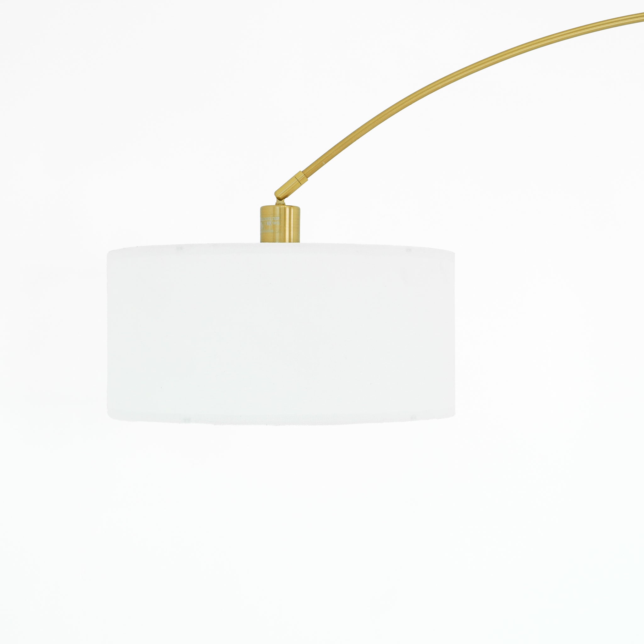Ambient Arch Gold Brass Floor Lamp with Large Fabric Shade