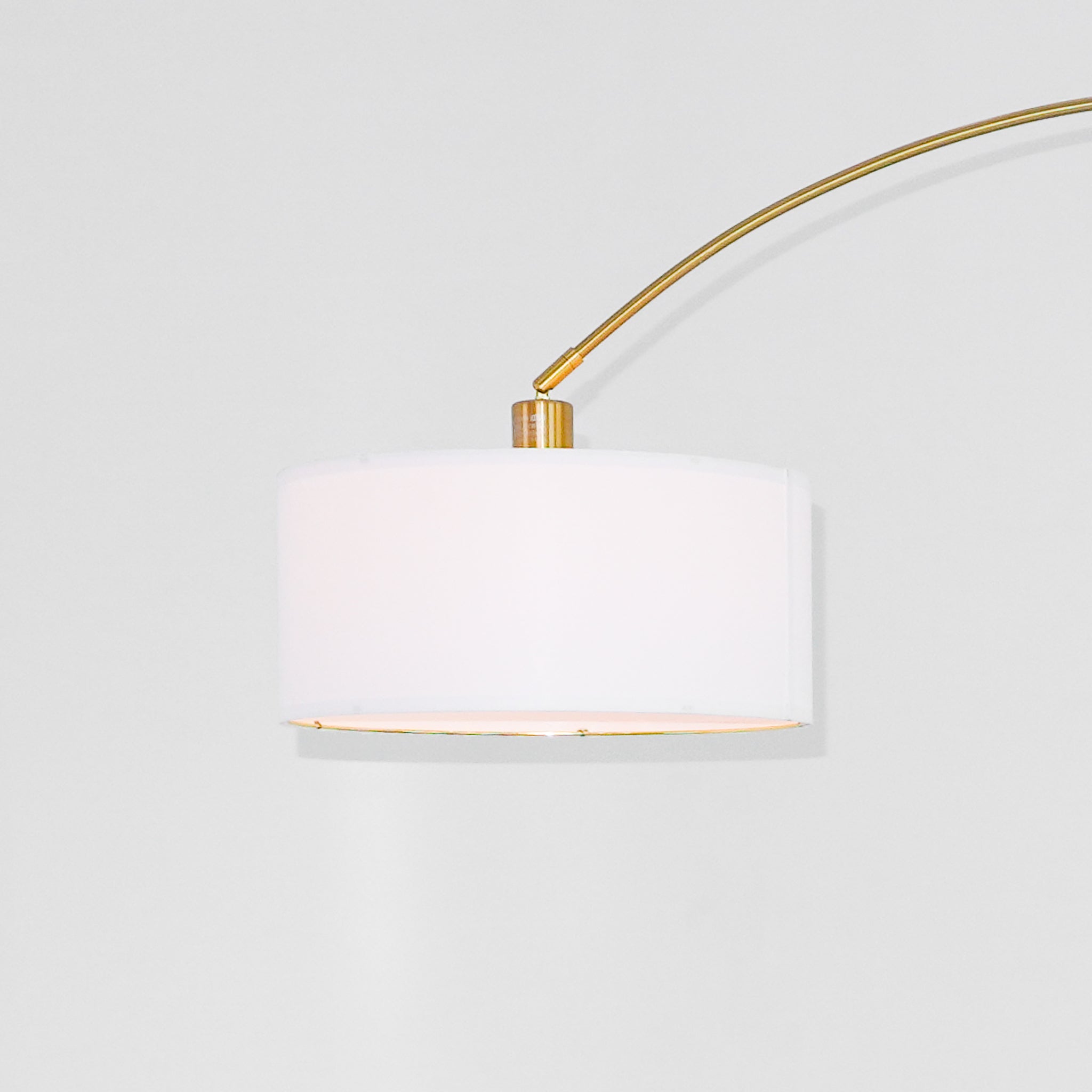 Ambient Arch Gold Brass Floor Lamp with Large Fabric Shade