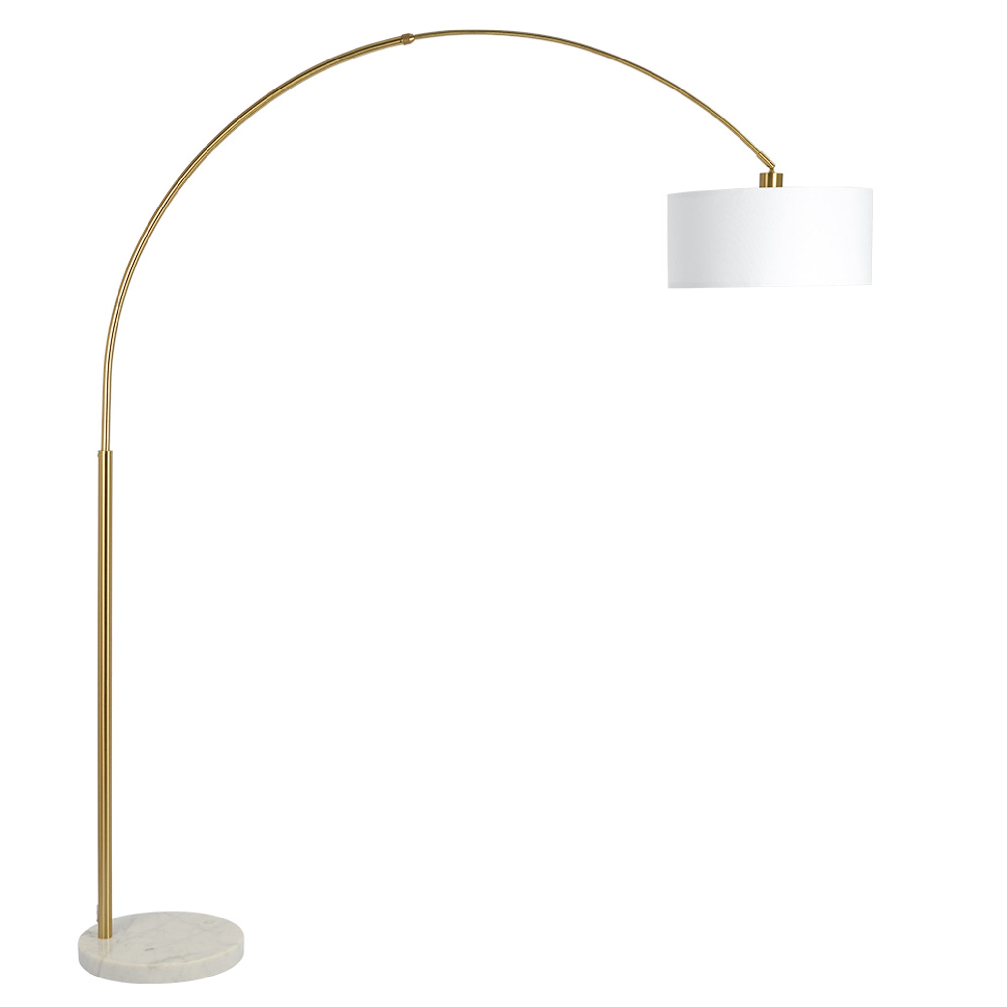 Ambient Arch Gold Brass Floor Lamp with Large Fabric Shade