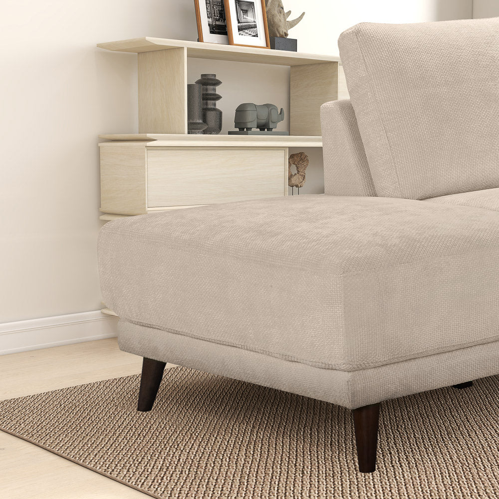 Andes Mid-Century Modern Cream Fabric Sectional Sofa - Chaise - MidinMod