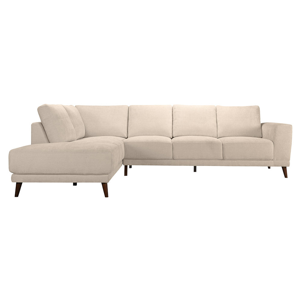 Andes Mid-Century Modern Cream Fabric Sectional Sofa - Chaise - MidinMod