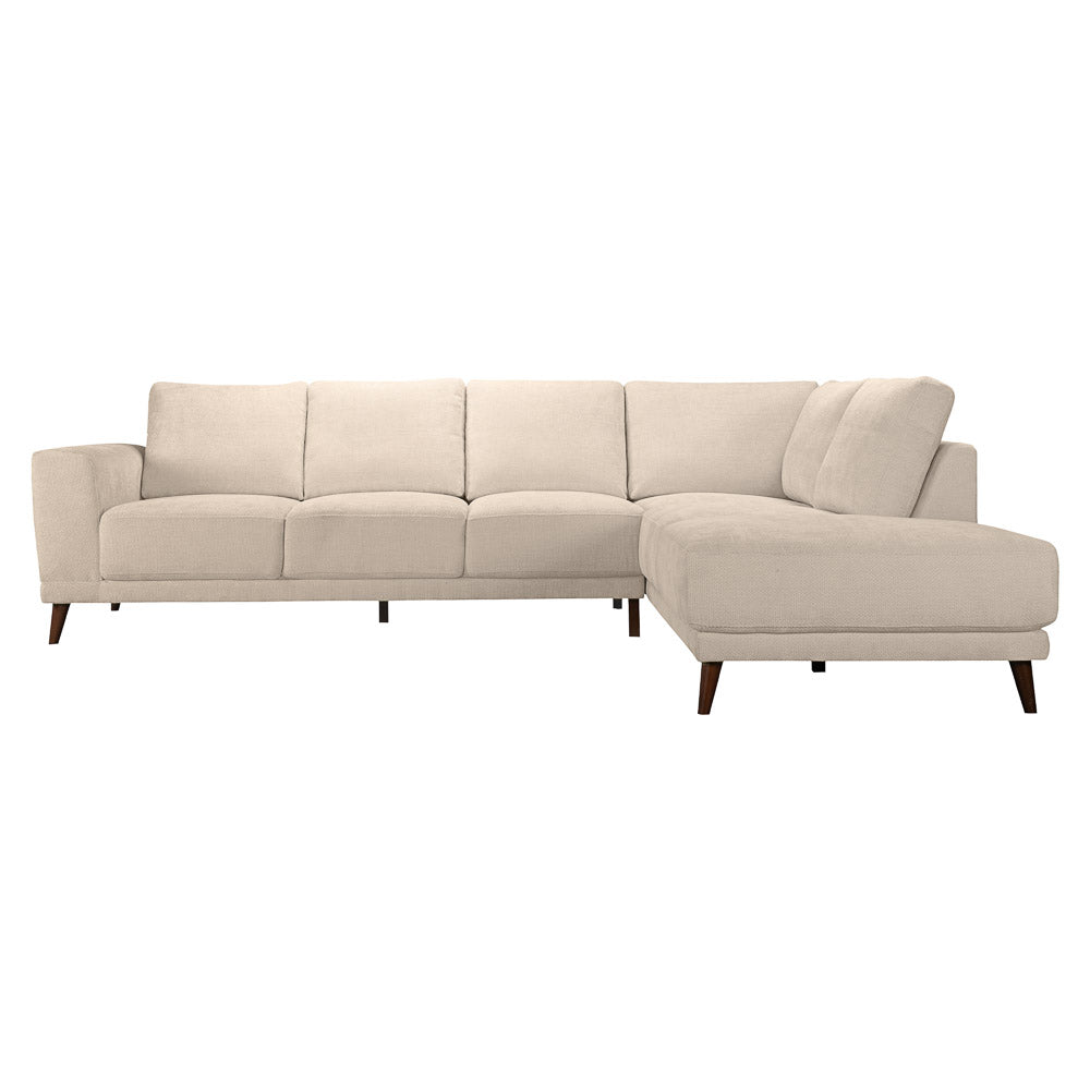 Andes Mid-Century Modern Cream Fabric Sectional Sofa - Chaise MidinMod