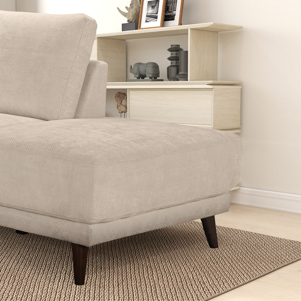 Andes Mid-Century Modern Cream Fabric Sectional Sofa - Chaise MidinMod