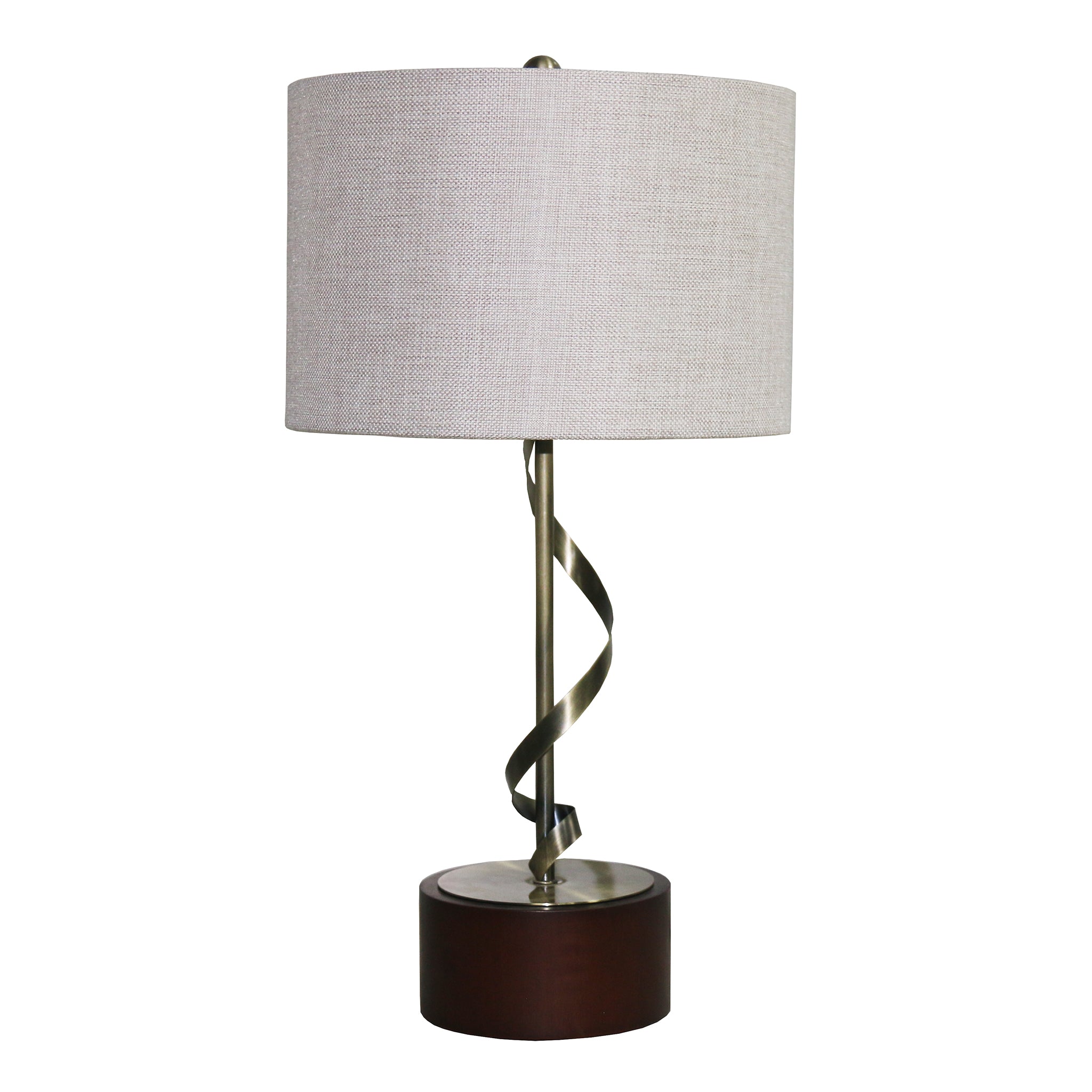 Apollo Twisted Metal Table Lamp with Linen Shade - MidinMod