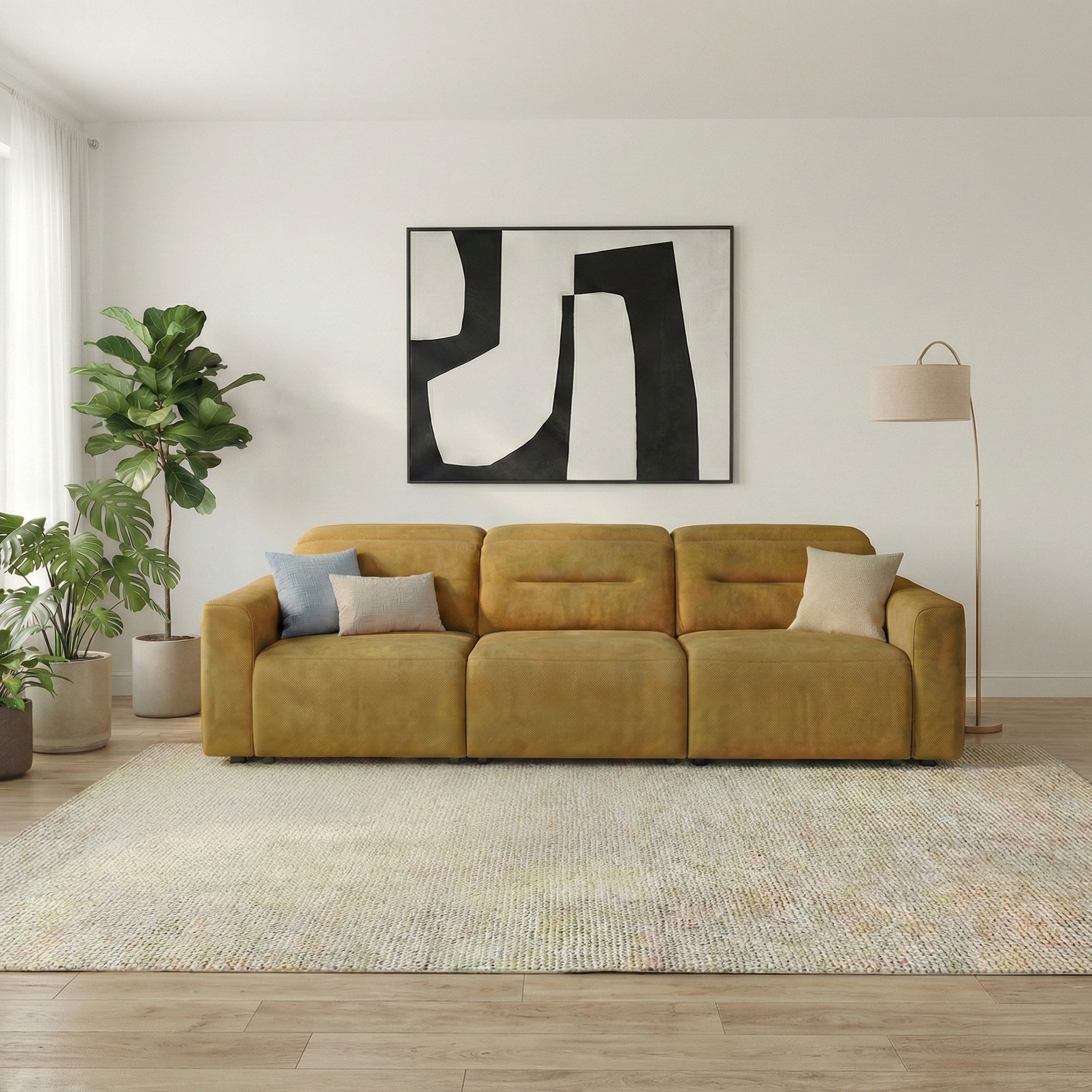 Archie Fabric Power Slider Sofa | 3-Seater with Motorized Extendable Deep Seats | MidinMod