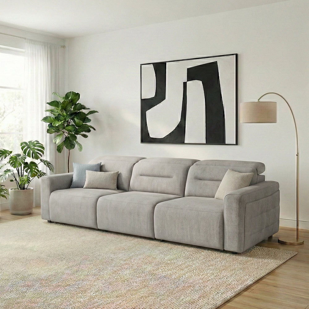 Archie Fabric Power Slider Sofa | 3-Seater with Motorized Extendable Deep Seats | MidinMod