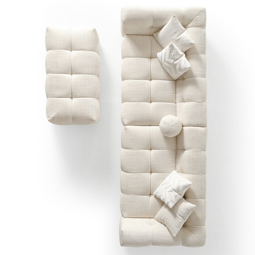 Aris Ivory Chenille Modular Sofa - MidinMod