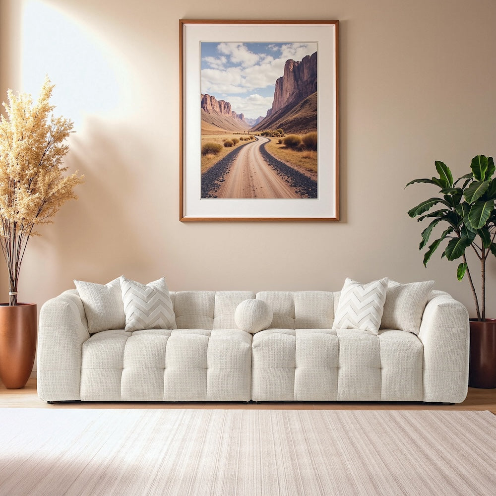 Aris Ivory Chenille Modular Sofa - MidinMod