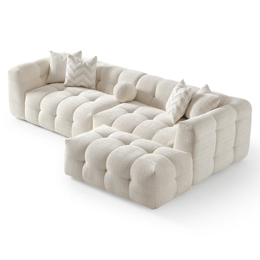 Aris Ivory Chenille Modular Sofa - MidinMod