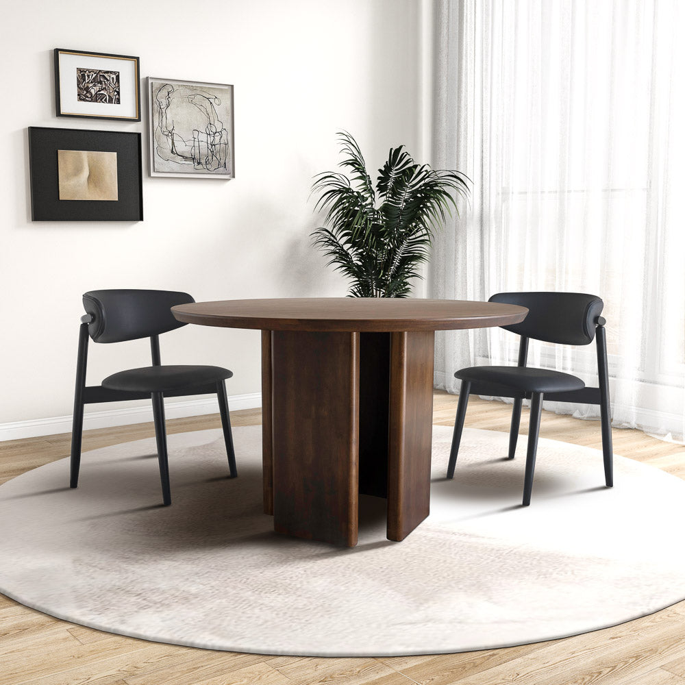 Astor Round Walnut Dining Table - Mid In Mod