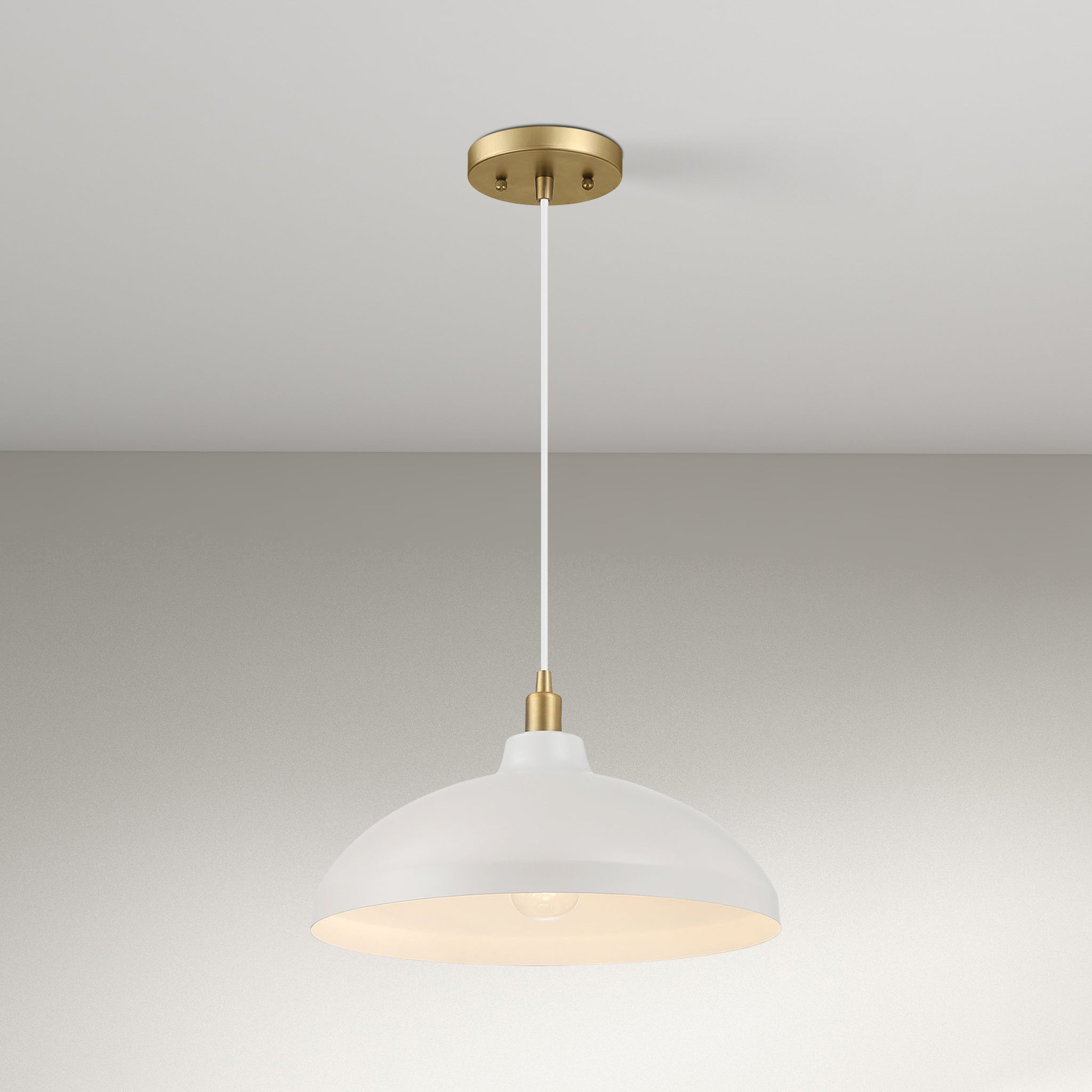 Astral Single Light White Pendant Lamp for Kitchen Island