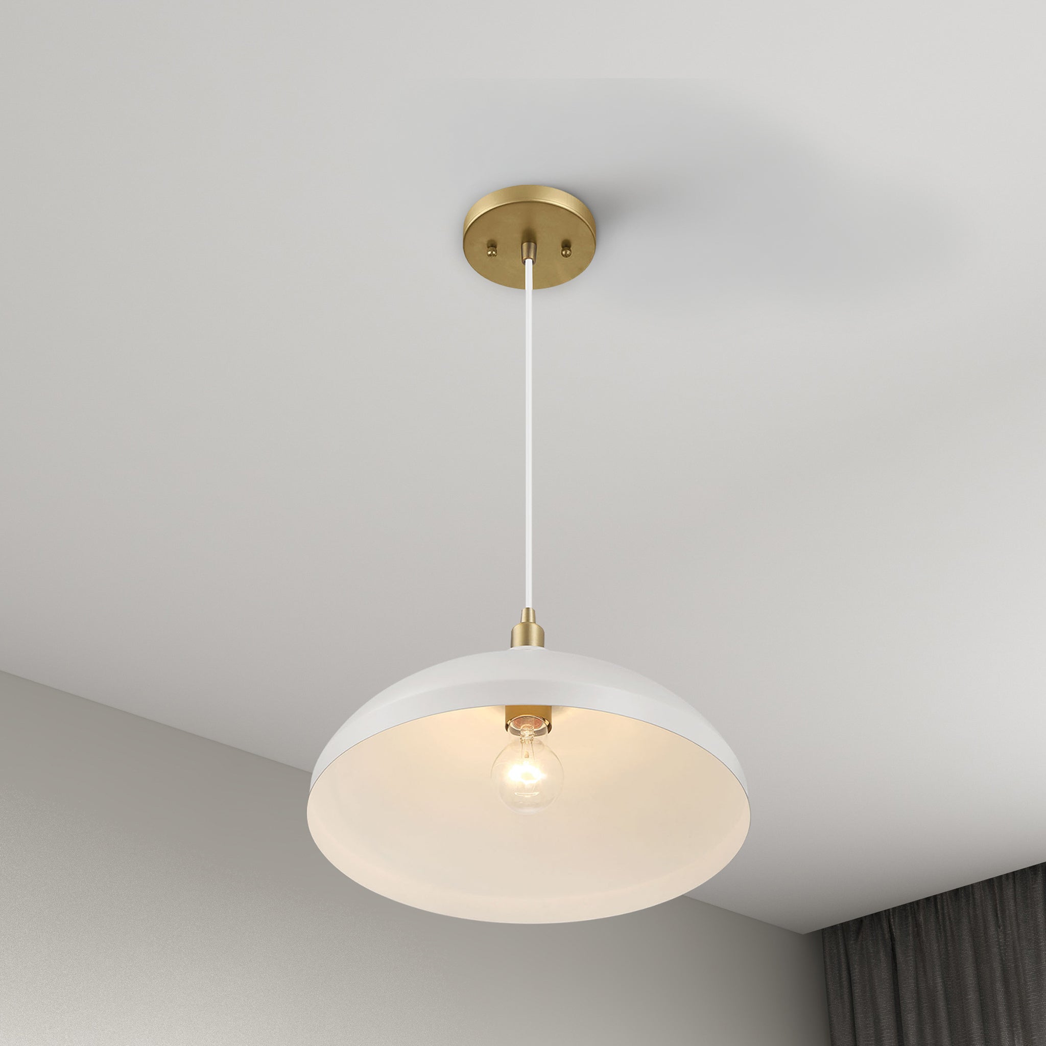 Astral Single Light White Pendant Lamp for Kitchen Island