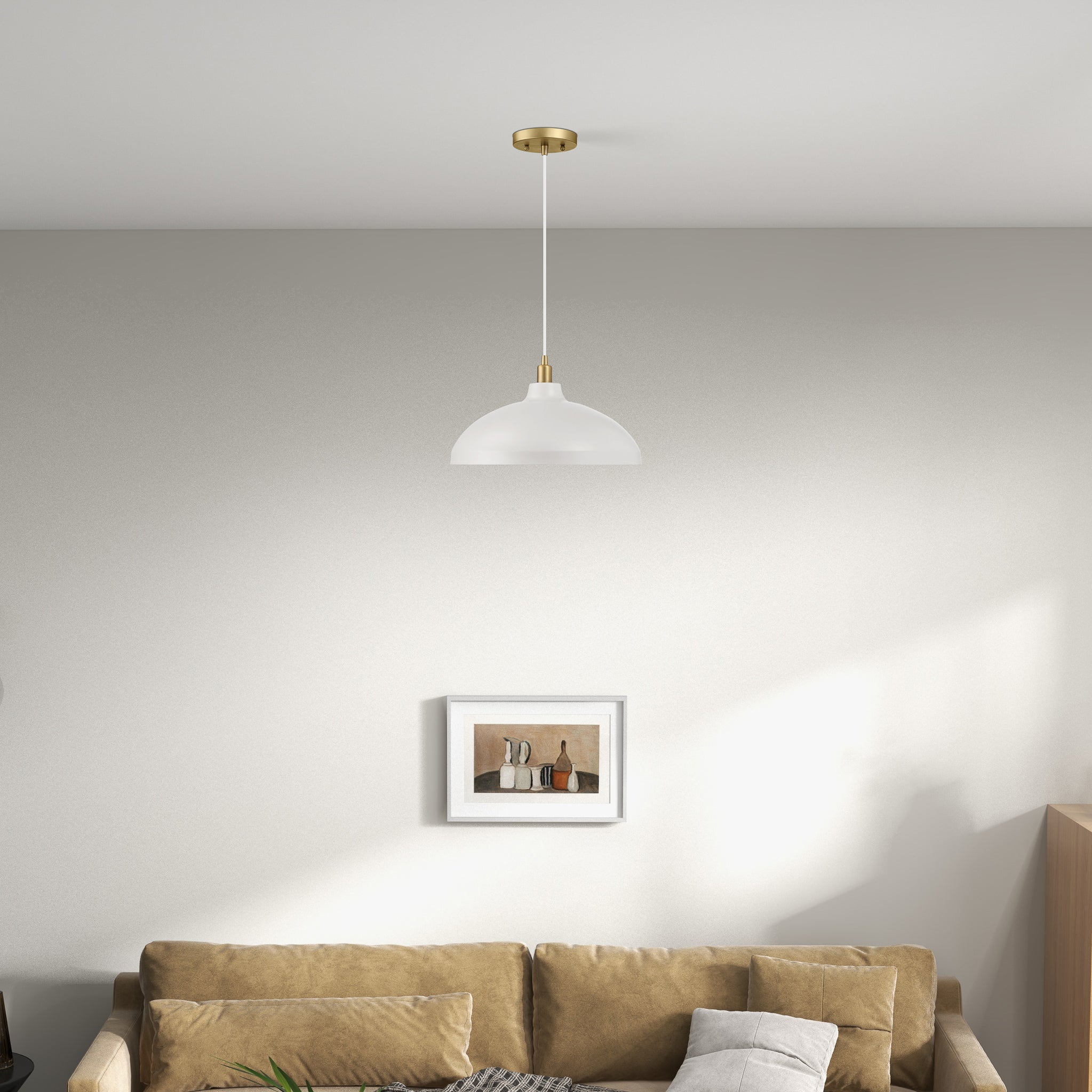 Astral Single Light White Pendant Lamp for Kitchen Island