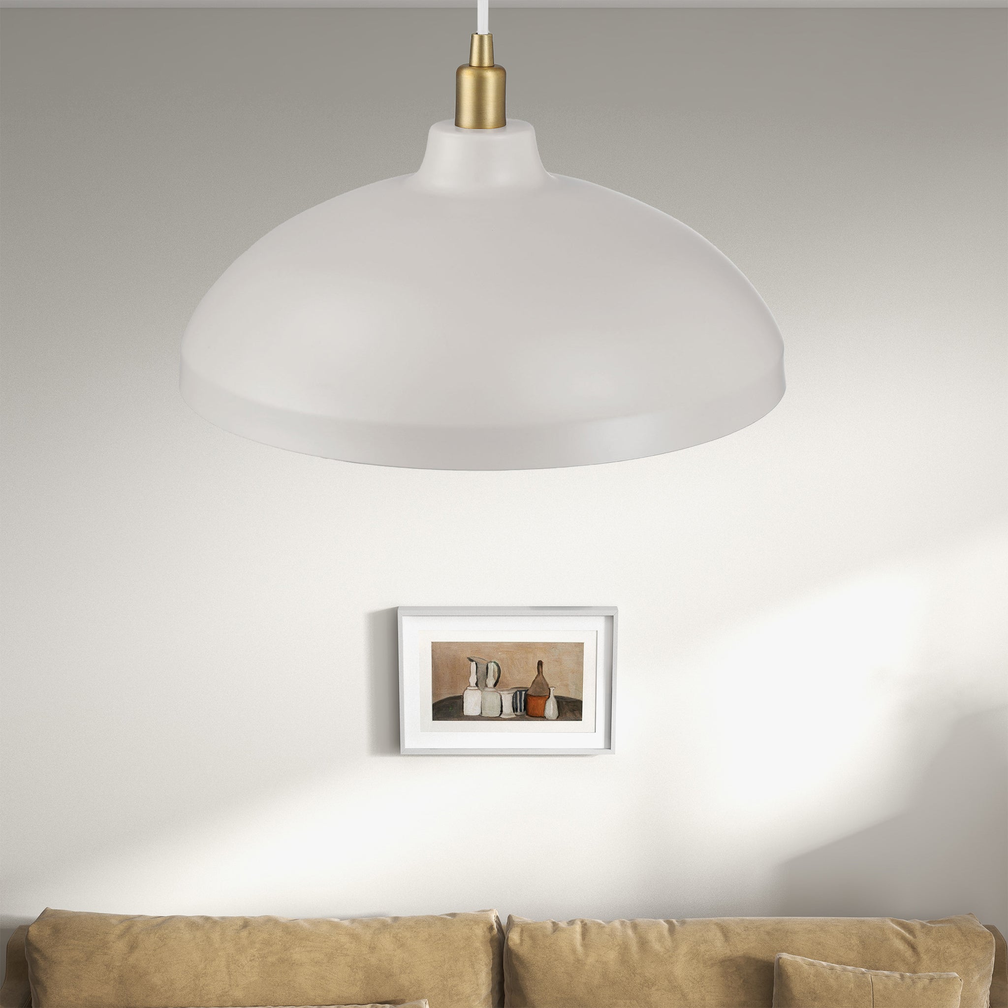 Astral Single Light White Pendant Lamp for Kitchen Island