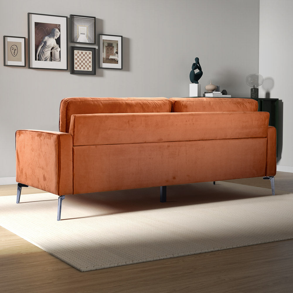 Axel Orange Velvet Sofa - MidinMod
