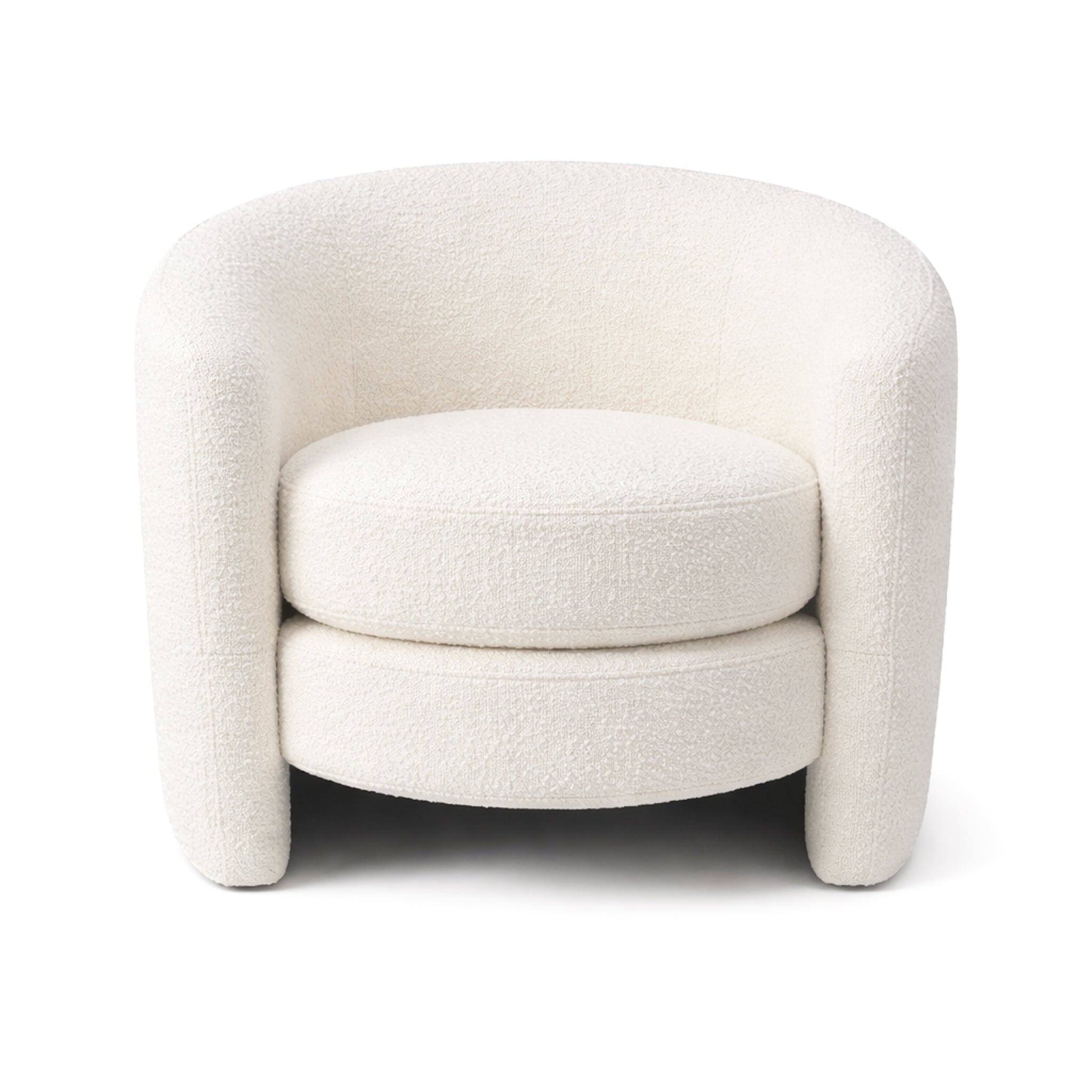 Axis White Boucle Lounge Chair | Contemporary Minimalist Teddy Fabric | MidinMod