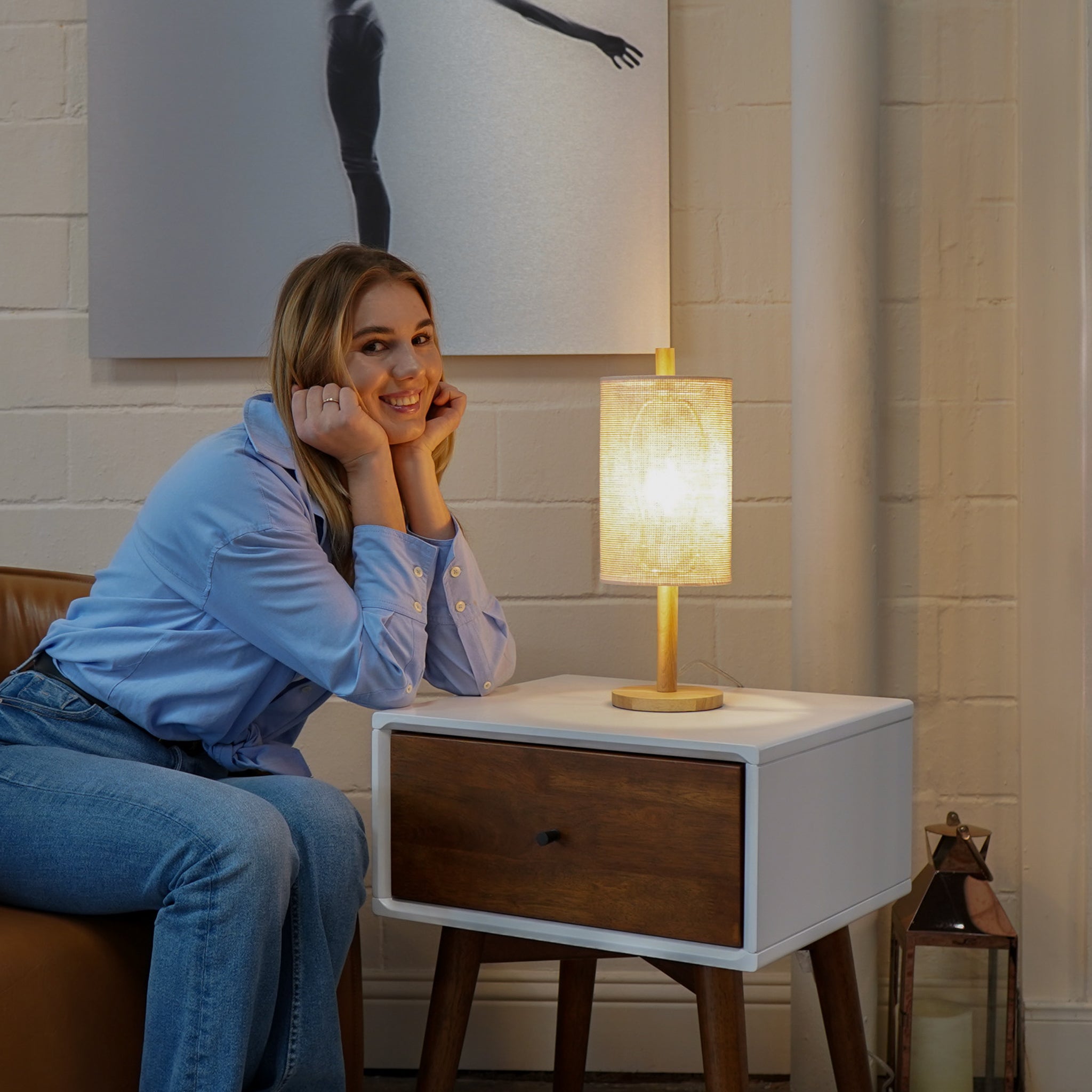 Beam Table Lamp - Oak - Natural - MidinMod
