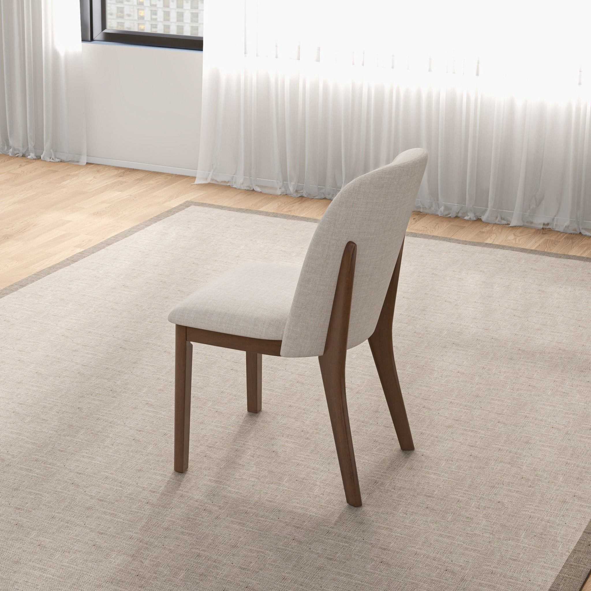 Belfast Beige Linen Dining Chair Set of 2 - MidinMod