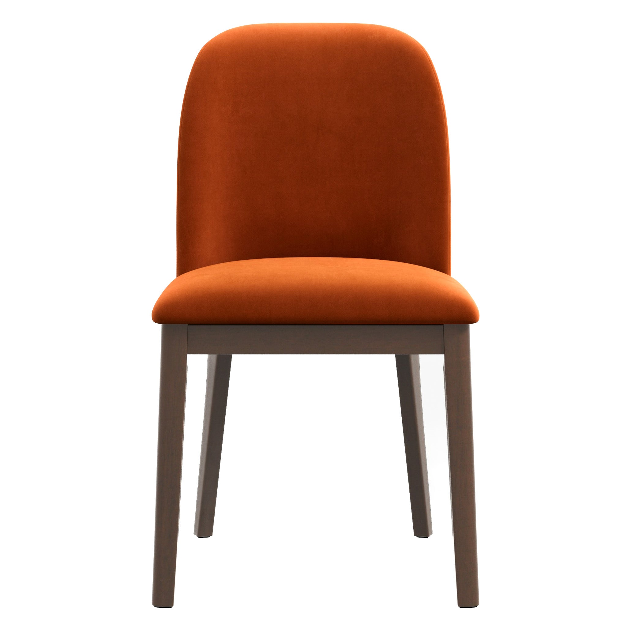 Belfast Burnt Orange Velvet Dining Chair Set of 2 - MidinMod
