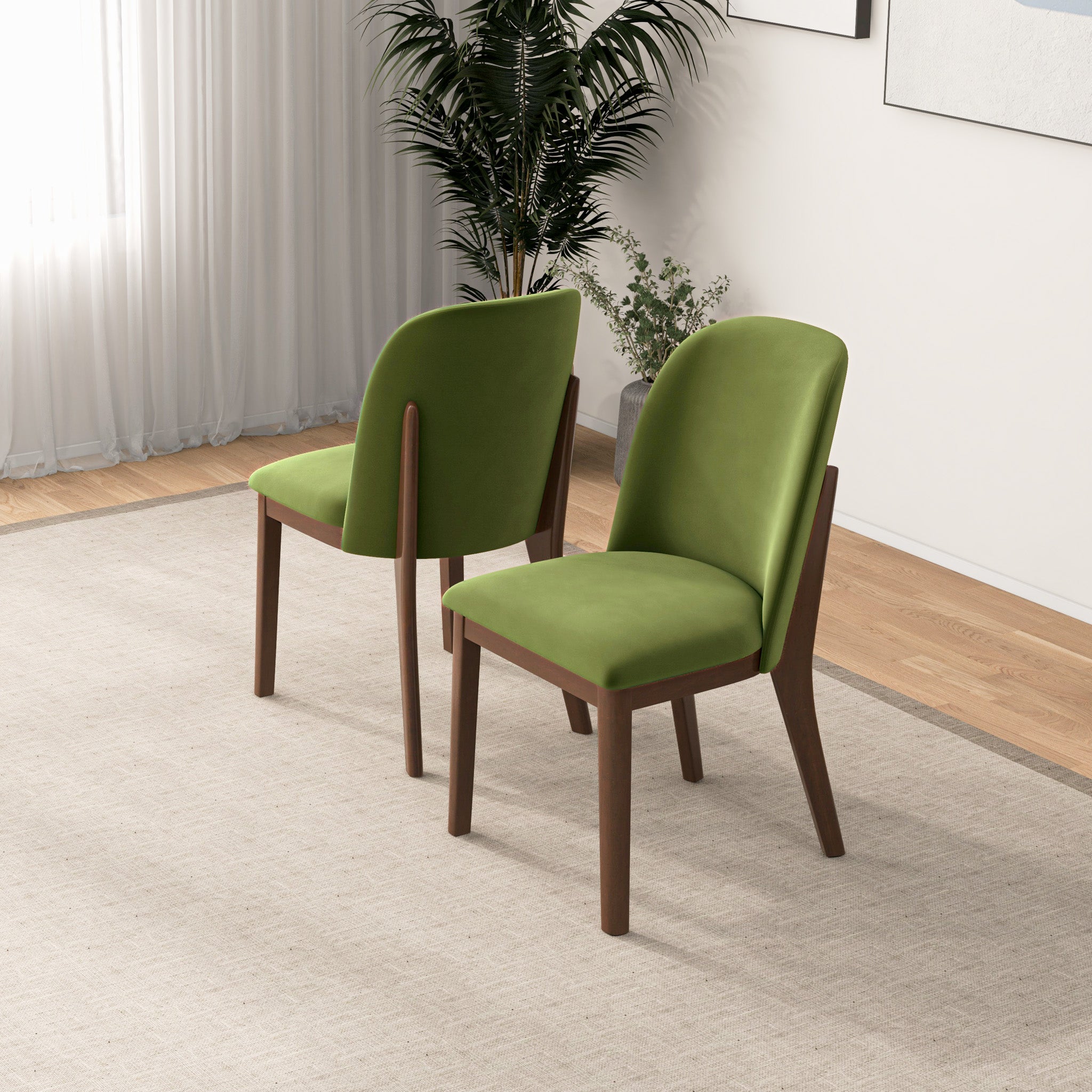 Belfast Green Velvet Dining Chair Set of 2 - MidinMod