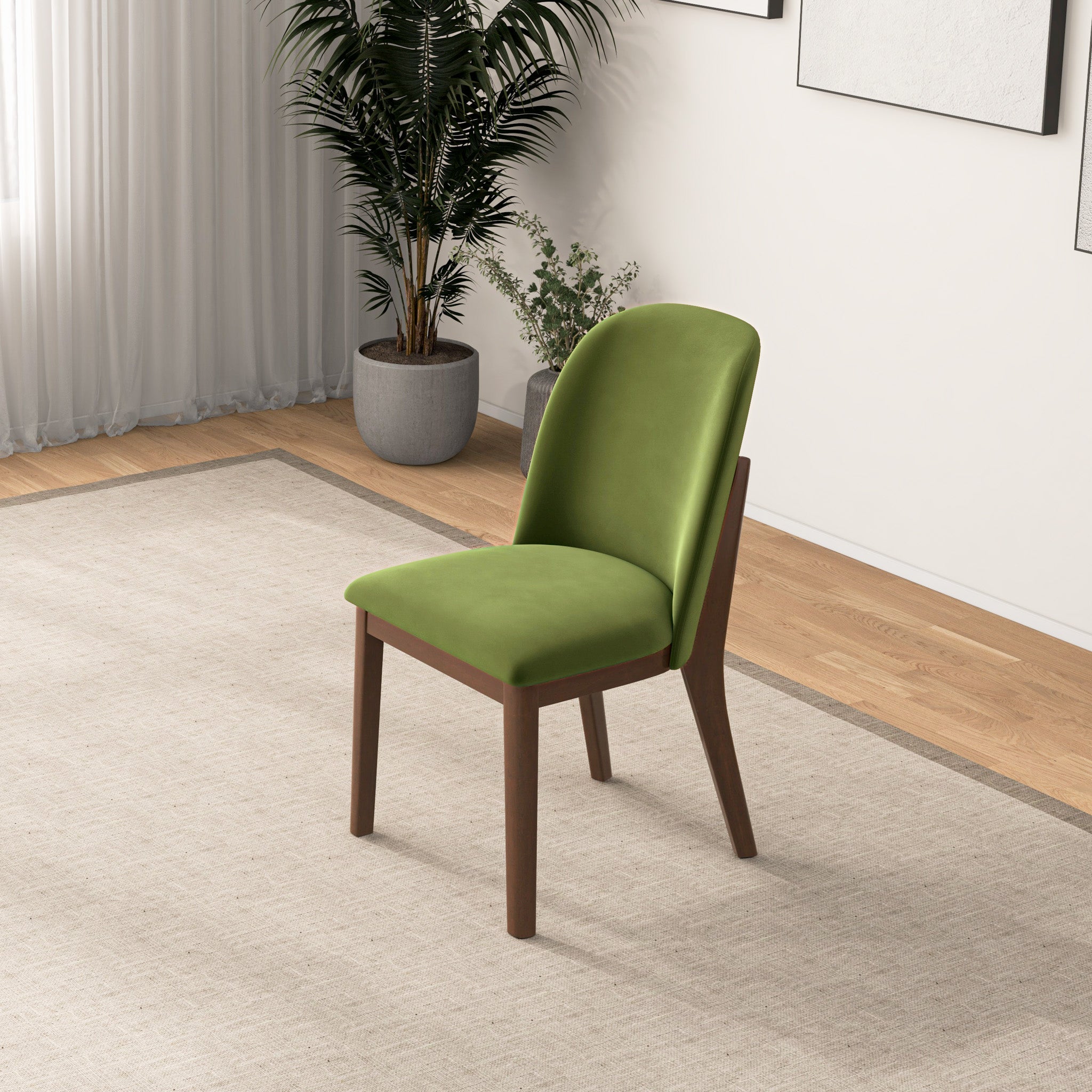 Belfast Green Velvet Dining Chair Set of 2 - MidinMod