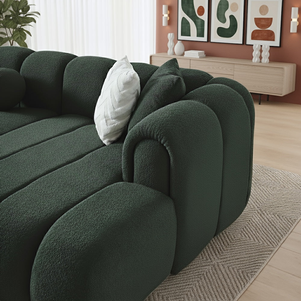 Bella Luxury Modern Tufted Boucle Sectional Couch - MidinMod