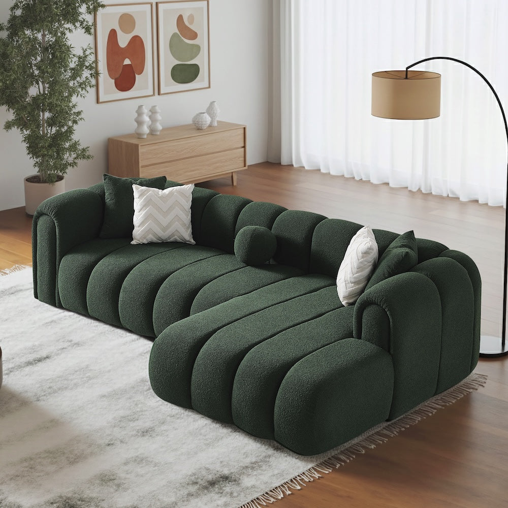 Bella Luxury Modern Tufted Boucle Sectional Couch - MidinMod