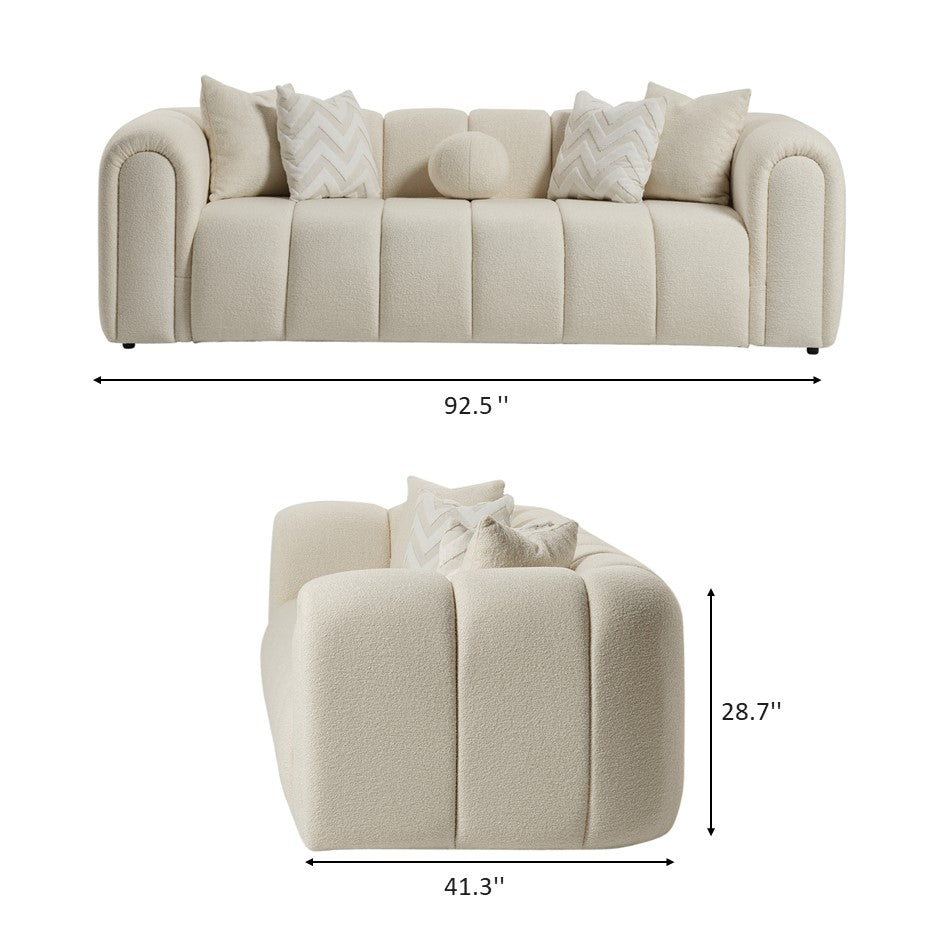 Bella Ivory Boucle Sofa - MidinMod