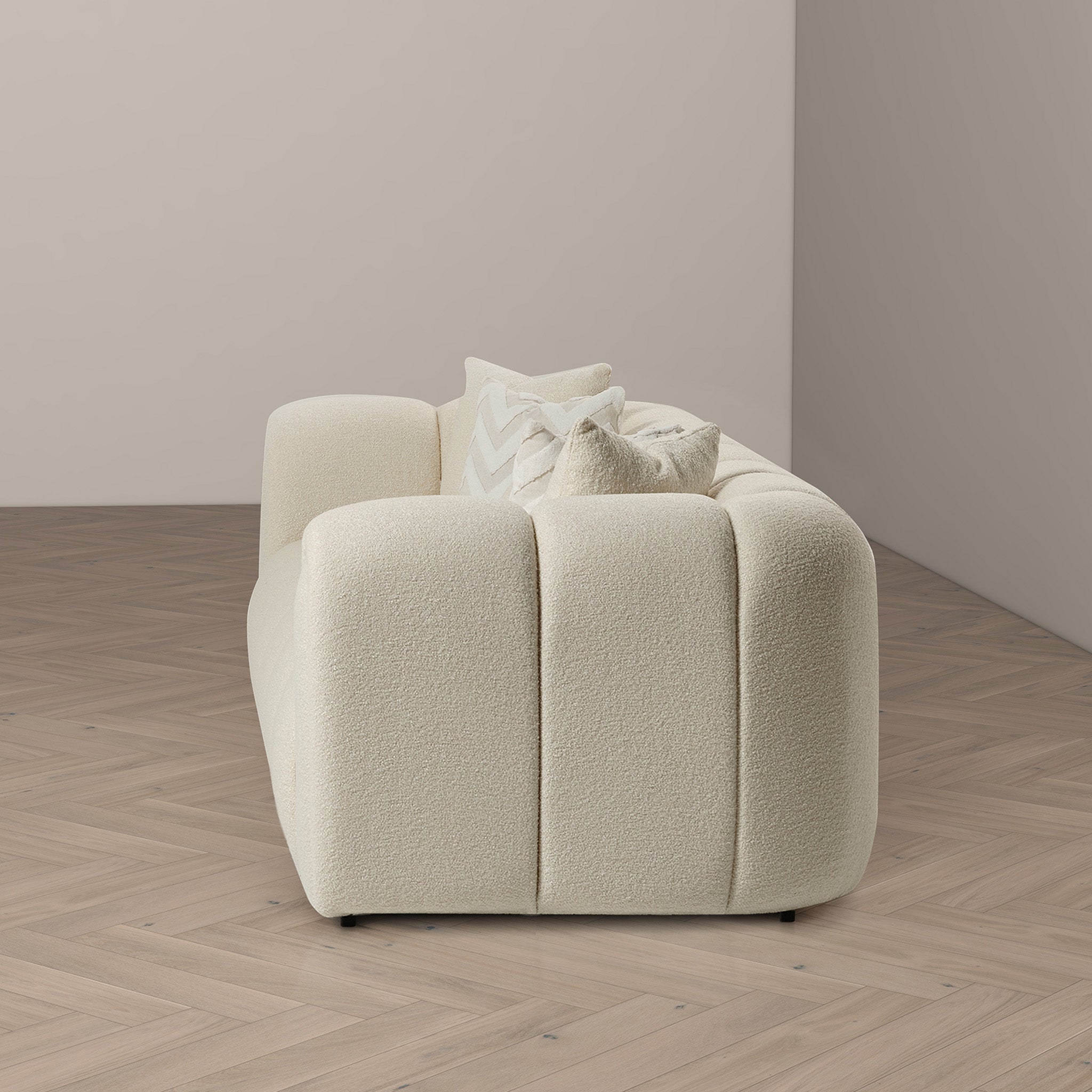 Bella Ivory Boucle Sofa - MidinMod