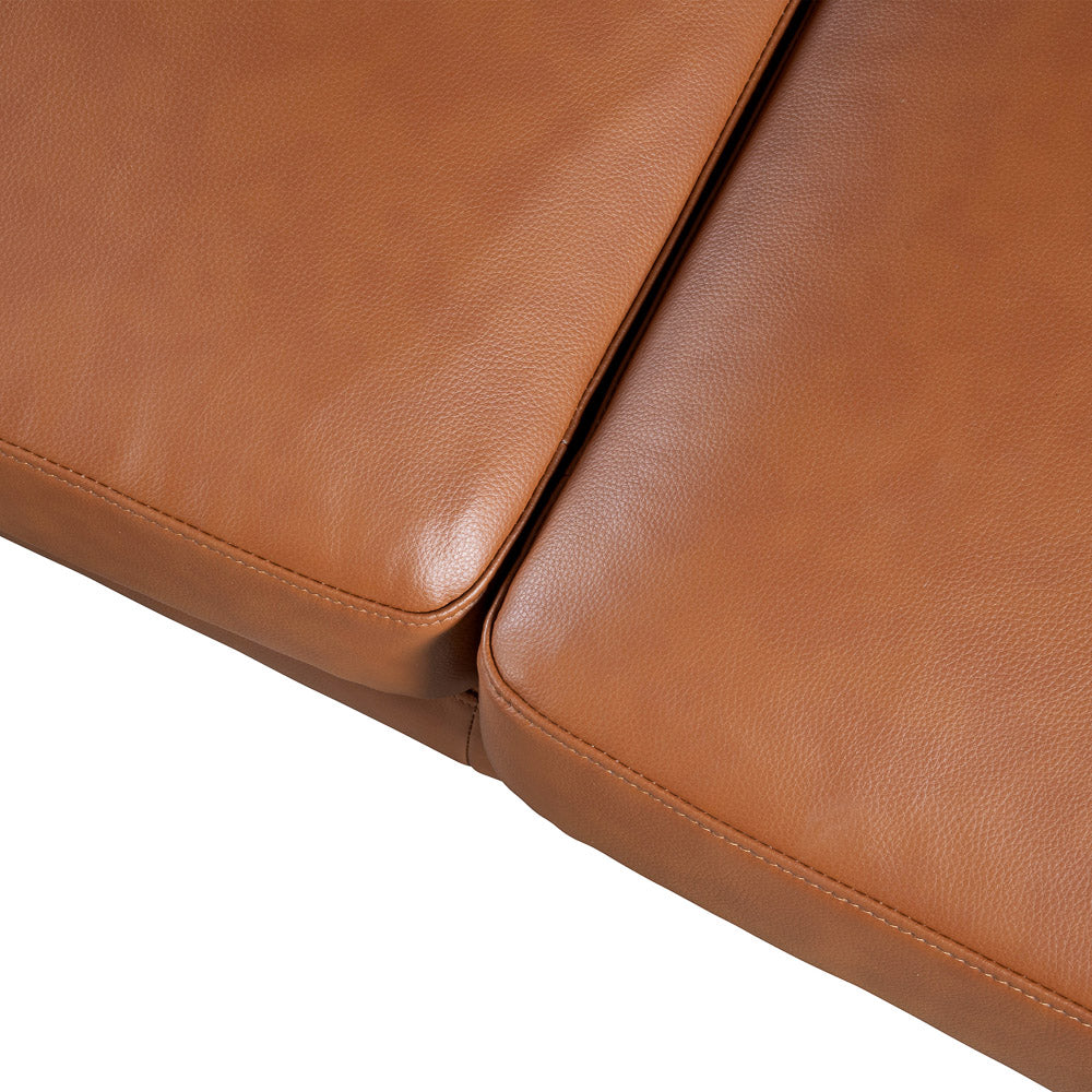Bellaire Cognac Vegan Leather Sectional Left - MidinMod
