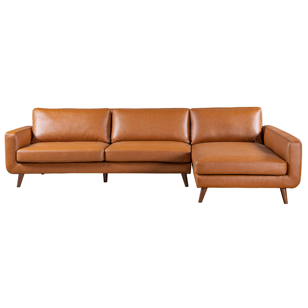 Bellaire Sectional Right - Cognac Vegan Leather