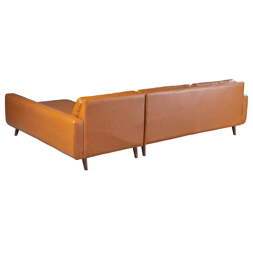 Bellaire Sectional Right - Cognac Vegan Leather