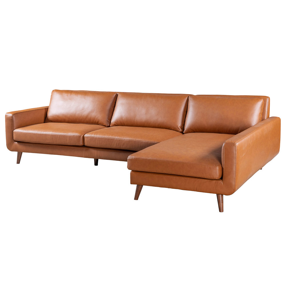 Bellaire Sectional Right - Cognac Vegan Leather