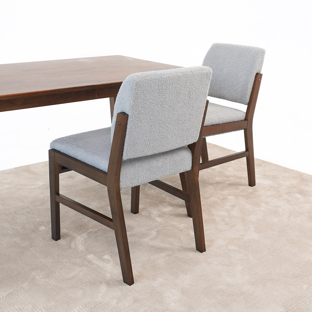 Bernard Light Grey Boucle Dining Chair Set of 2 - MidinMod