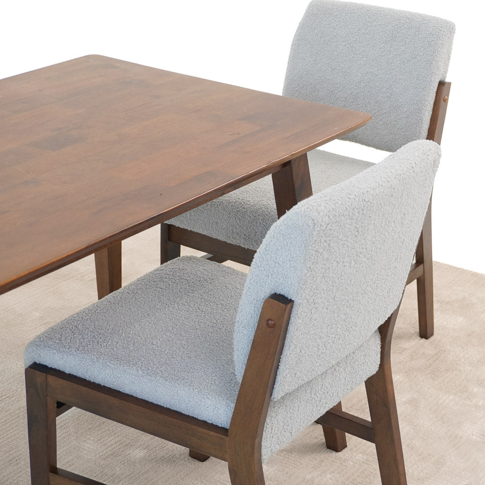 Bernard Light Grey Boucle Dining Chair Set of 2 - MidinMod