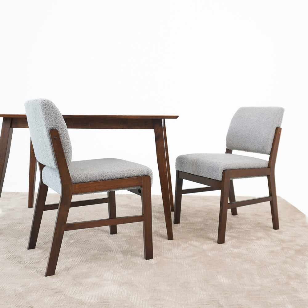 Bernard Light Grey Boucle Dining Chair Set of 2 - MidinMod