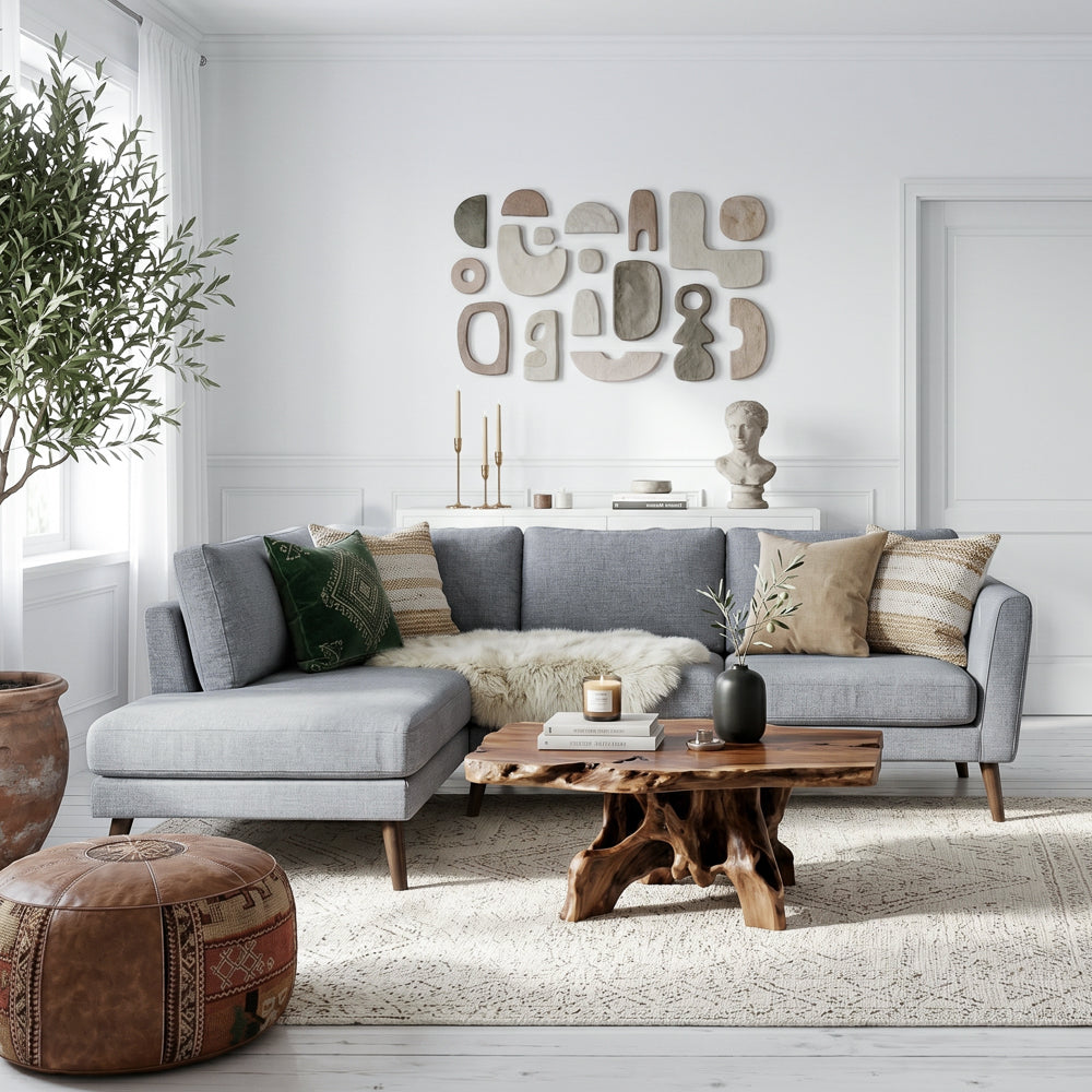 Bexley Mid-Century Modern Fabric Upholstred Left Facing Sectional Sofa | MidinMod
