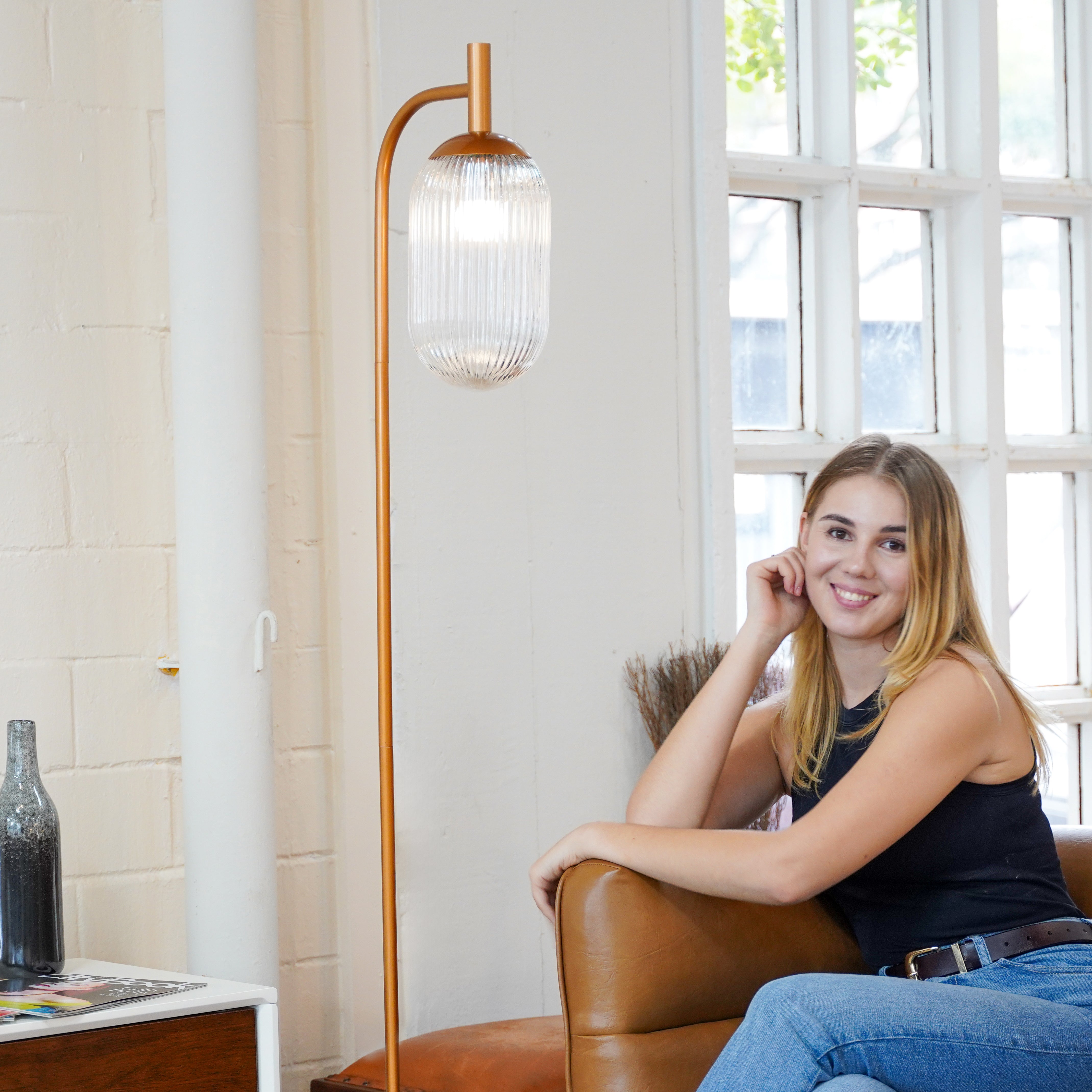 Blaze Floor Lamp - Bronze + Clear